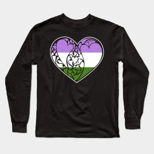 Genderqueer Flag LGBT+ Heart Long Sleeve T-Shirt